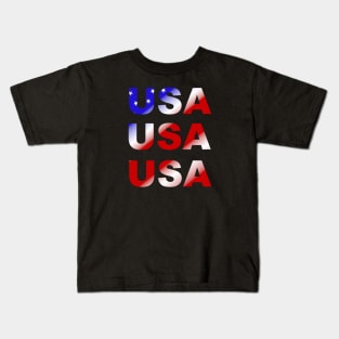 USA, USA Flag, Patriotic, Patriot, Proudly American Kids T-Shirt